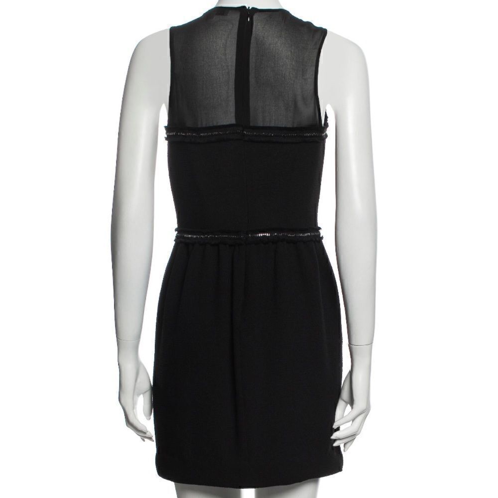 Sandro Black Rapprochement Chain Mesh Mini Dress Size 1 - Picture 3 of 8